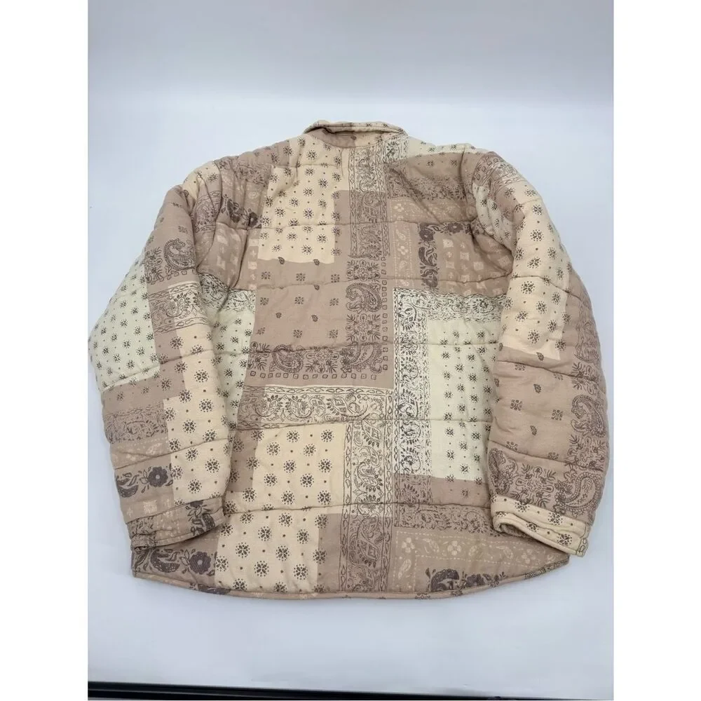 Urban outfitters | ecru bandana Quilted Patchwork Shirt Jacket - Beige